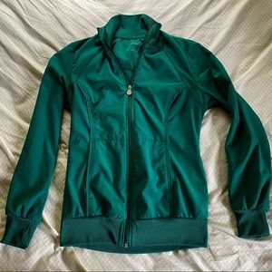 Lightweight Hunter Green Zipper Scrub Jacket